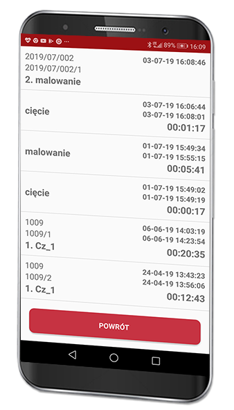 rejestracja wykonywanej czynności w aplikacji mobilnej TPM Action