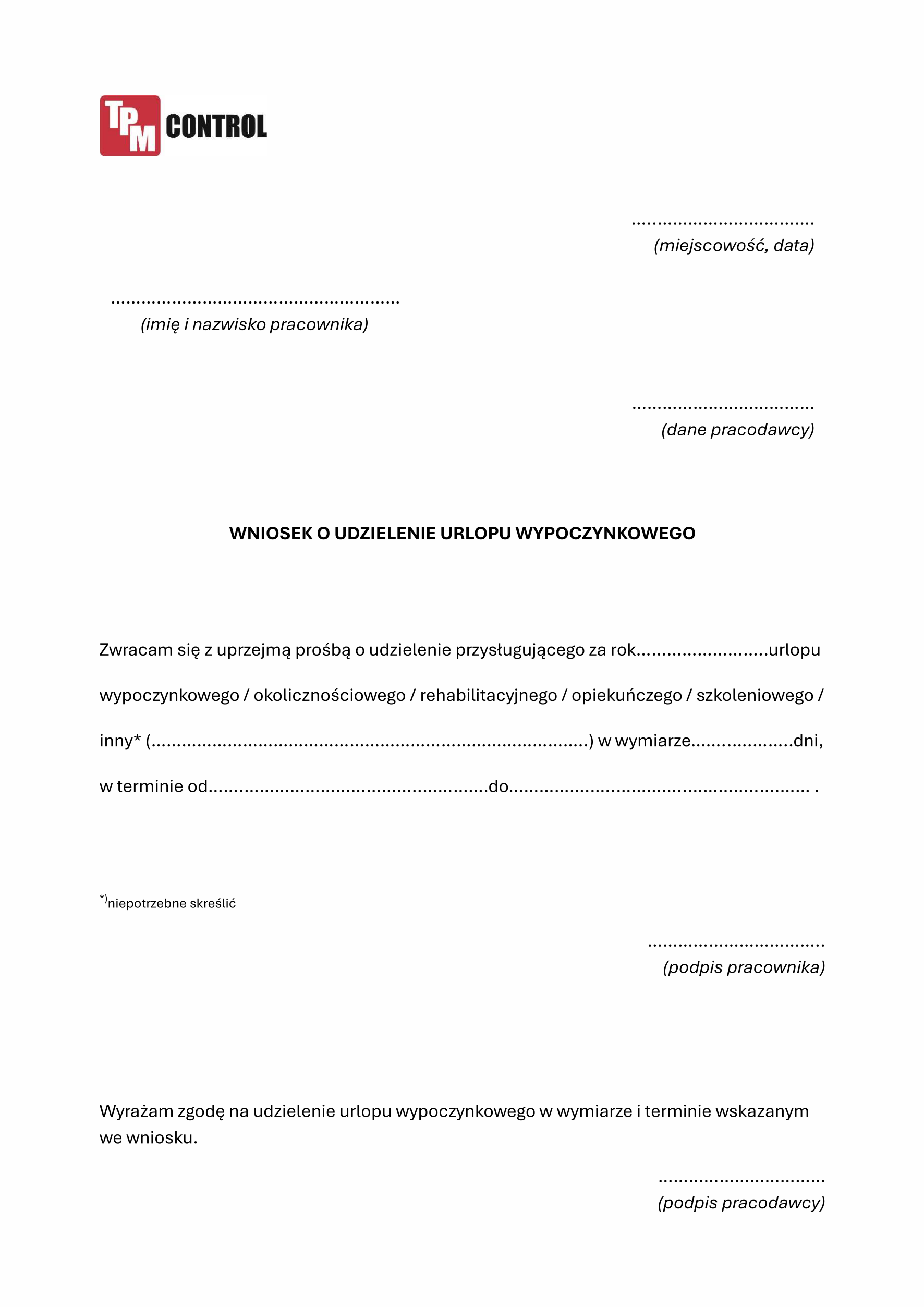 Wniosek o urlop_TPM Control