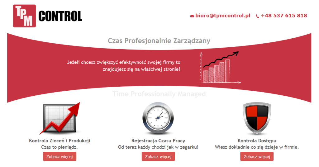 Infografika nowej szaty graficznej strony internetowej TPM Control